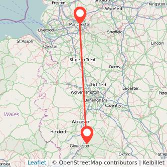 Manchester Cheltenham bus map