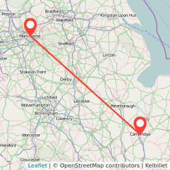 Manchester Cambridge bus map