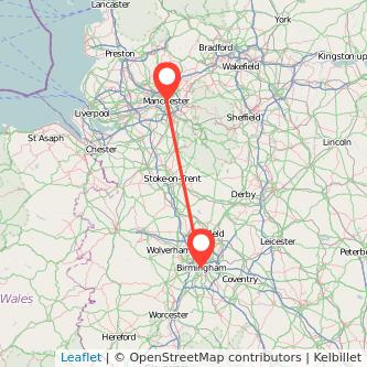 Manchester Birmingham train map