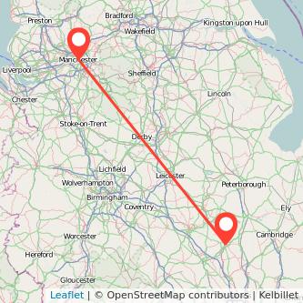 Manchester Bedford train map