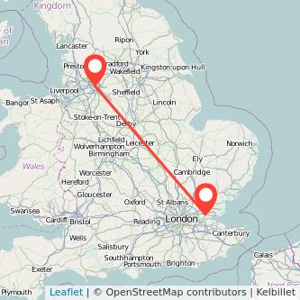 Manchester Basildon train map