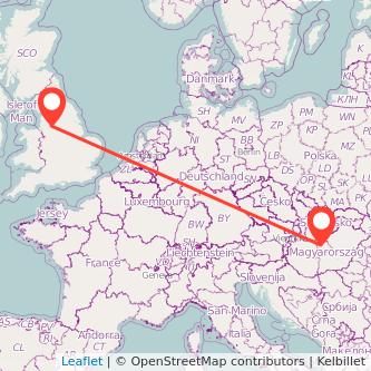 Manchester Budapest train map