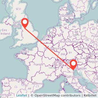 Manchester Venice train map