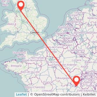 Manchester Geneva train map