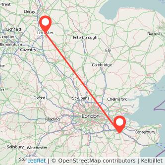 Maidstone Leicester train map