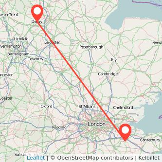 Maidstone Derby train map