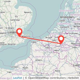 Maidstone Brussels train map