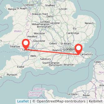 Maidstone Cardiff train map