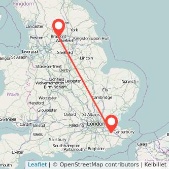 Maidstone Bradford train map