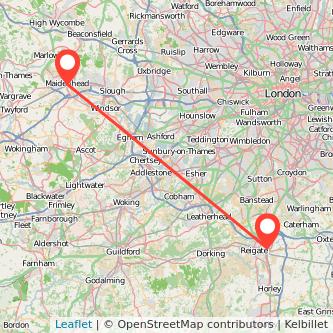 Maidenhead Redhill train map