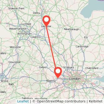 Maidenhead Leicester train map