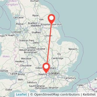 Maidenhead Hull train map