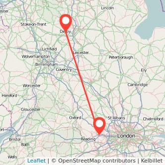 Maidenhead Derby train map