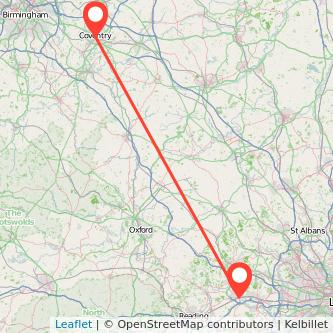 Maidenhead Coventry train map