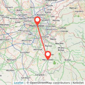 Macclesfield Manchester train map