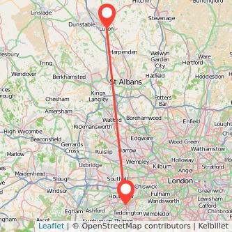 Luton Twickenham train map