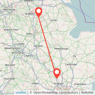 Luton Worksop train map