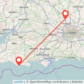 Luton Weymouth train map