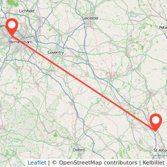 Luton West Bromwich train map