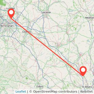 Luton Sutton Coldfield train map