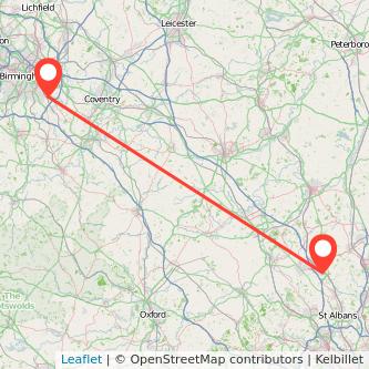 Luton Solihull bus map