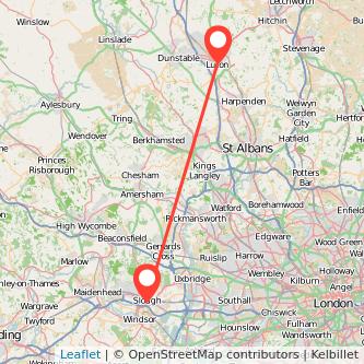 Luton Slough train map