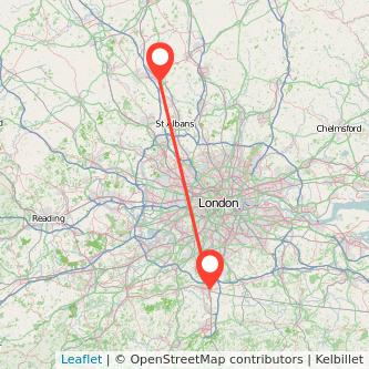 Luton Redhill train map