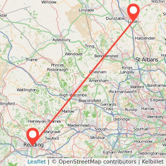 Luton Reading train map