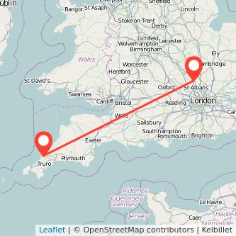 Luton Newquay train map