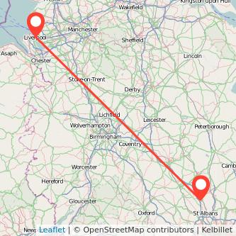 Luton Liverpool train map