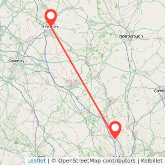 Luton Leicester bus map