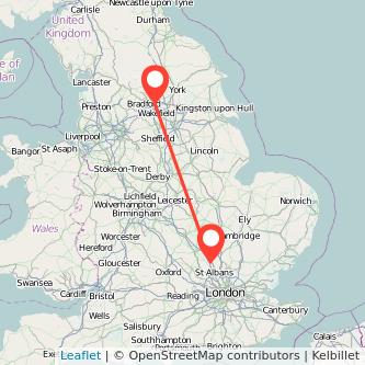 Luton Leeds train map