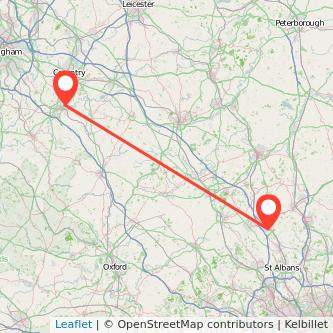 Luton Leamington train map