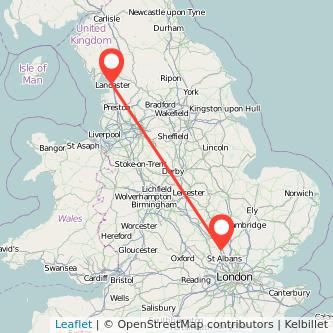 Luton Lancaster train map