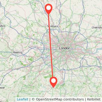 Luton Horsham train map