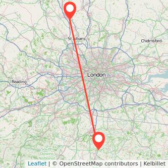 Luton Haywards Heath bus map