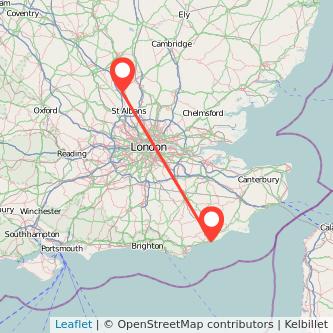 Luton Hastings bus map