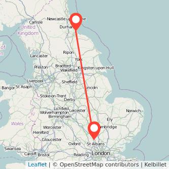 Luton Hartlepool bus map