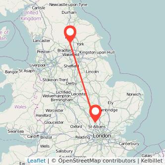 Luton Harrogate bus map