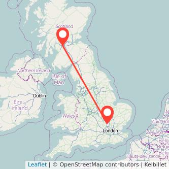 Luton Glasgow train map