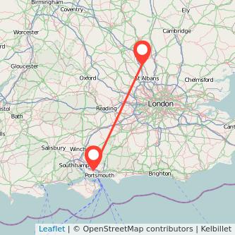 Luton Fareham train map