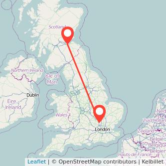 Luton Edinburgh train map