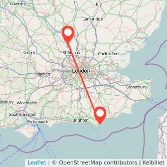 Luton Eastbourne train map