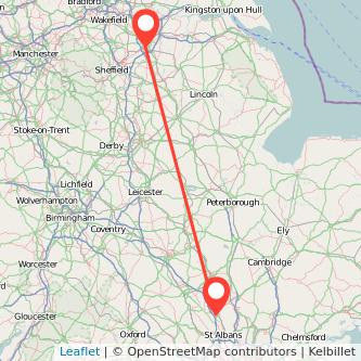 Luton Doncaster train map
