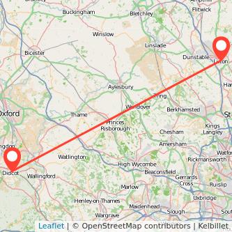 Luton Didcot train map