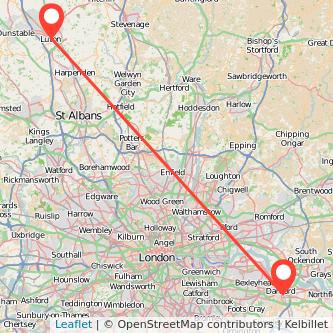 Luton Dartford bus map