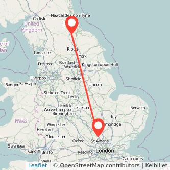 Luton Darlington bus map