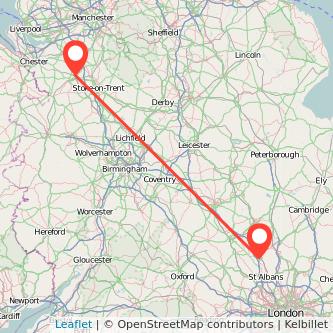 Luton Crewe bus map