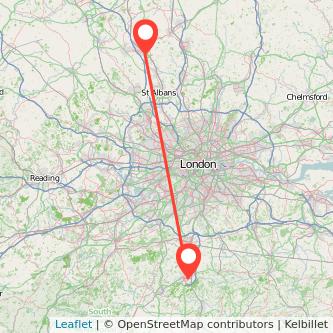 Luton Crawley train map