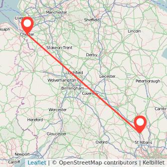 Luton Chester bus map